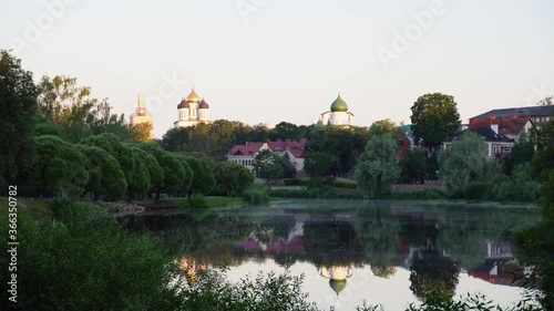 lake in the park in the early morning