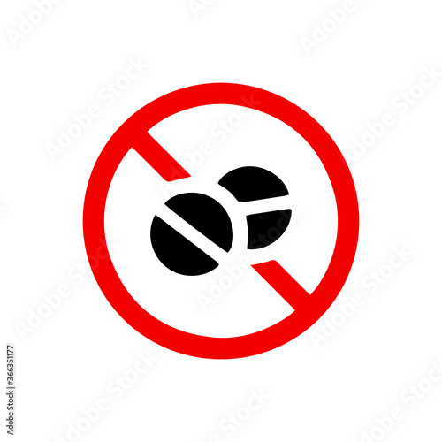 vector illusion icon of prohibited Madison with red circle and glyph icon