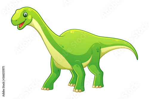 Little Diplodocus Cartoon Illustration