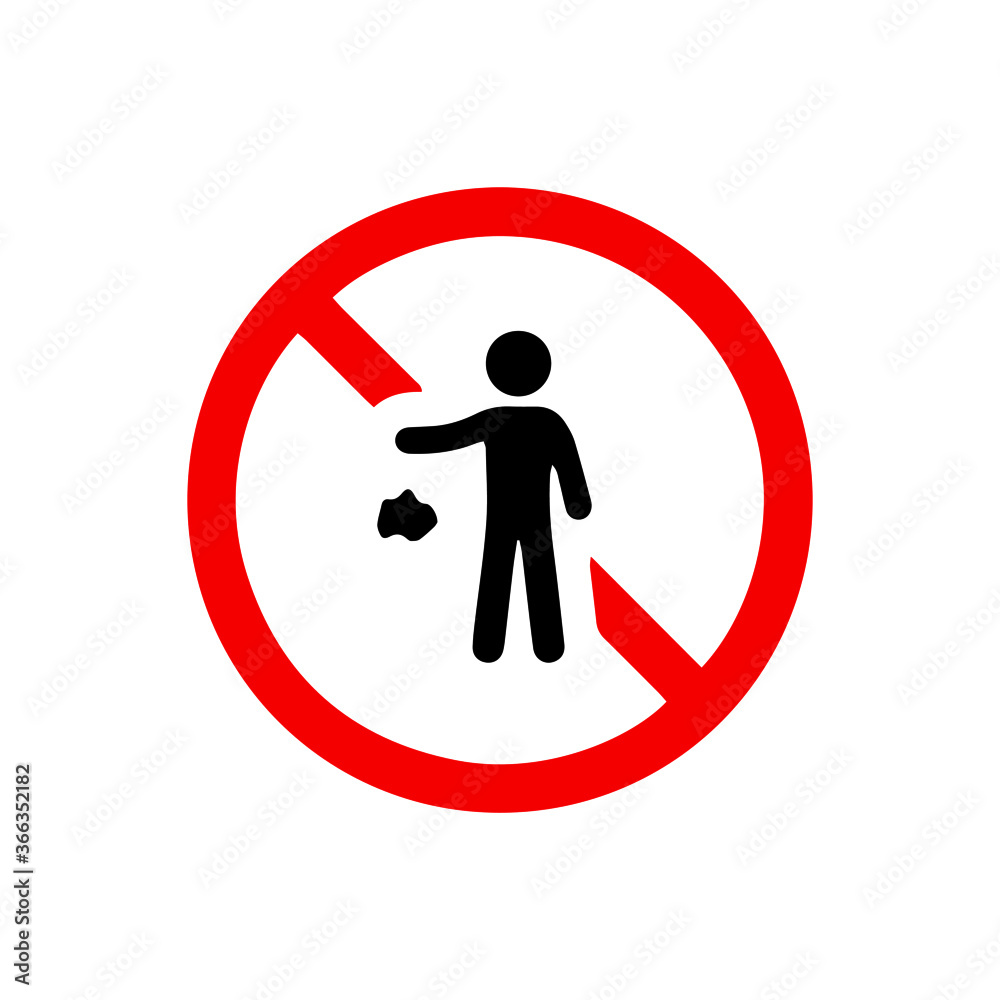 vector illusion icon of prohibited Drop waste with red circle and glyph icon vector illusion icon of prohibited Drop waste with red circle and glyph icon