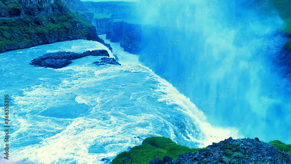 Icelandic Gullfoss Waterfall