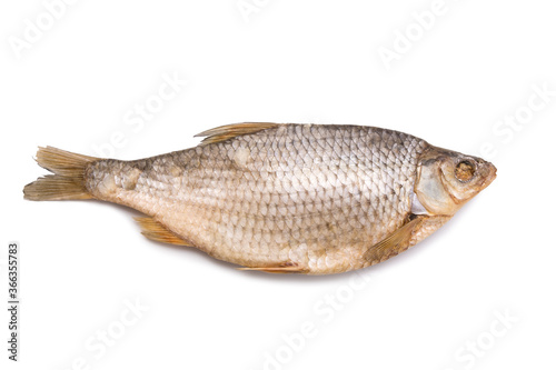 Dried salted fish isolated on white background 