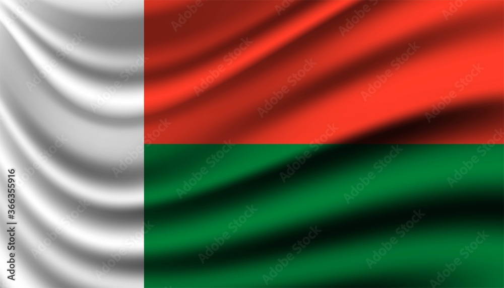Flag of Madagascar background template.