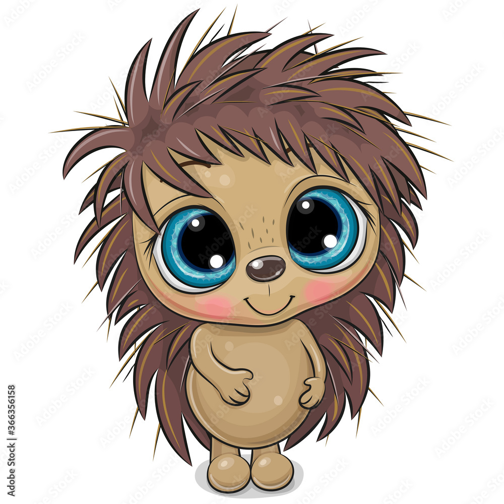 Cartoon Hedgehog isolated on a white background Cartoon Hedgehog isolated on a white background