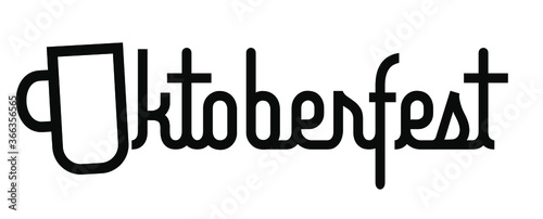 Oktoberfest - Logo with the letter O replaced by a beer mug. Mixed word and image.