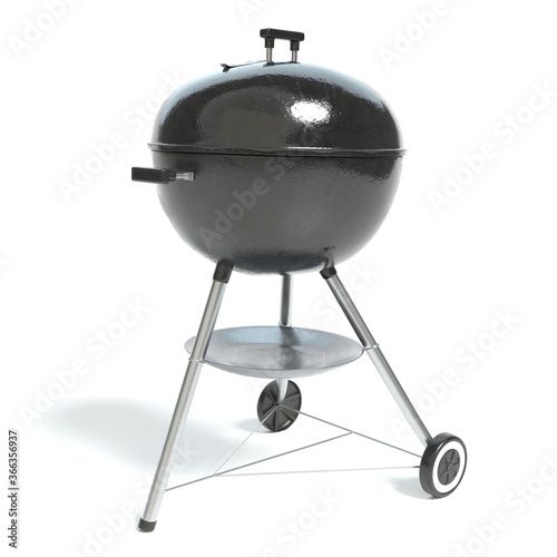 3d illustration of a charcoal grill