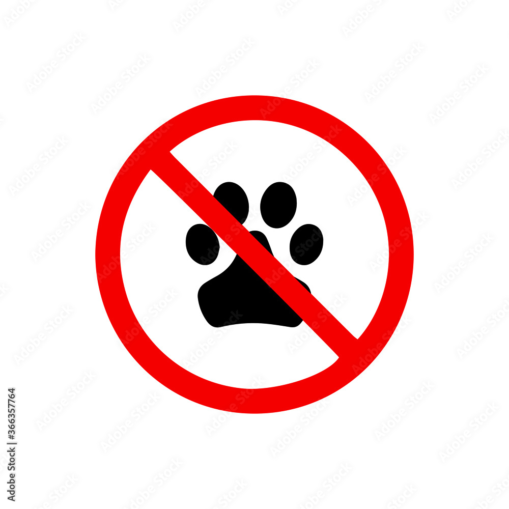 vector illusion icon of prohibited Paw with red circle on glyph icon vector illusion icon of prohibited Paw with red circle on glyph icon