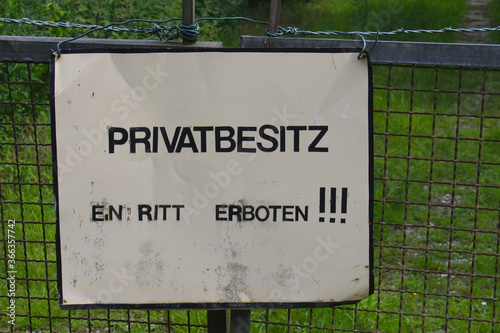 Foto Schild Privatbesitz