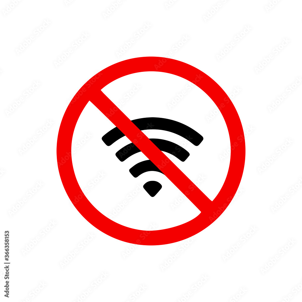 vector illusion icon of prohibited Wifi with red circle on glyph icon vector illusion icon of prohibited Wifi with red circle on glyph icon