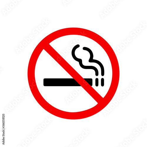 vector illusion icon of prohibited Cigarette with red circle on glyph icon