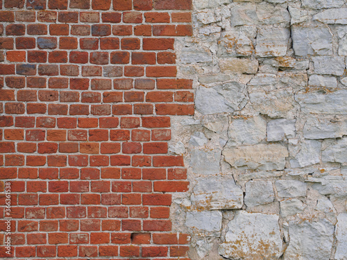 Brick and stone wall background