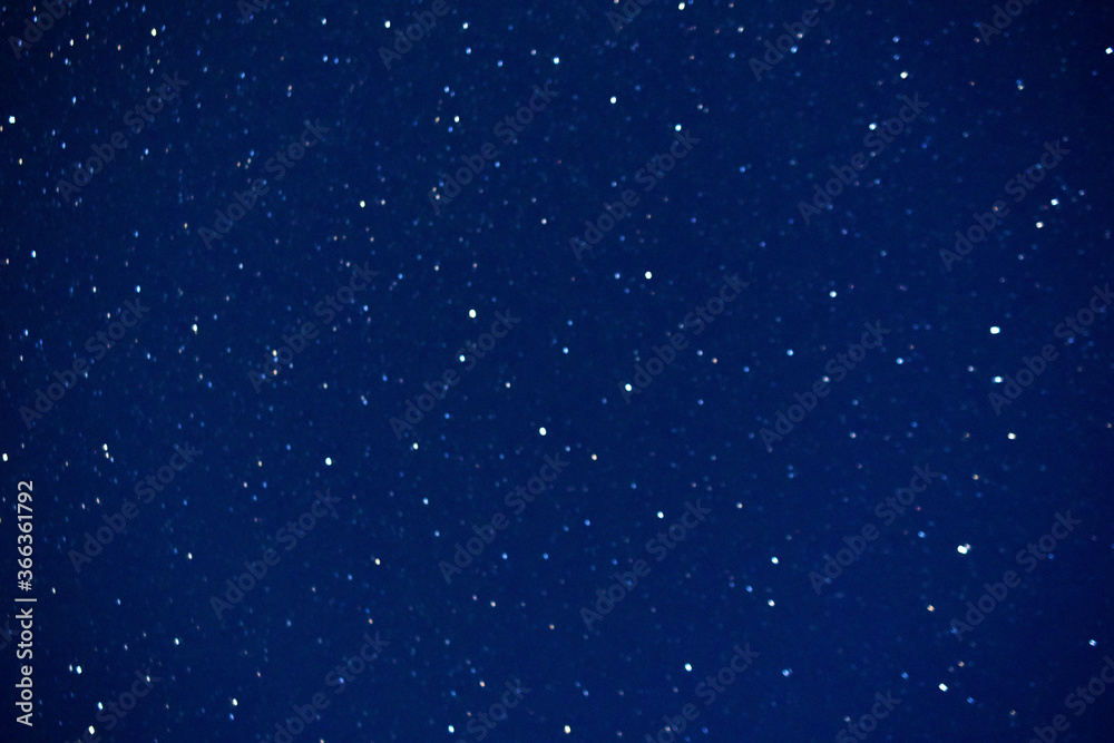 Starry sky in the village with noise in blue and black background