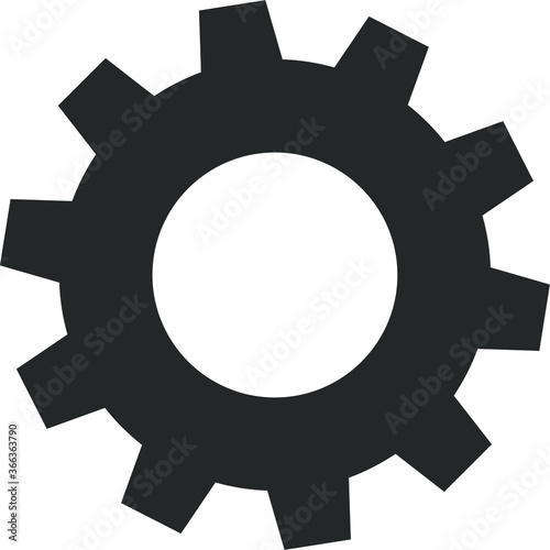 Gear wheel, pinion. Flat image. Vector.