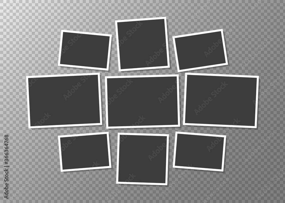 Templates collage frames for photo on transparent background. Montage photo frame template. Vector Templates collage frames for photo on transparent background. Montage photo frame template. Vector