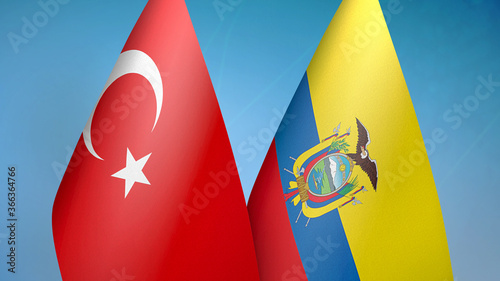 Turkey and Ecuador two flags