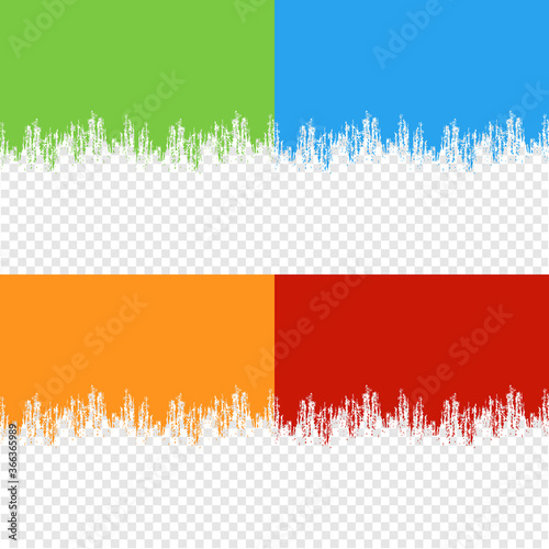 Color Paint Border With Isolated Transparent Background, Vector Illustration
