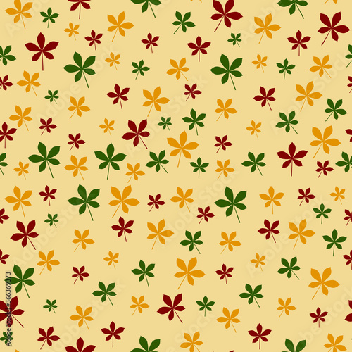 Fall seamless pattern design with leaves	