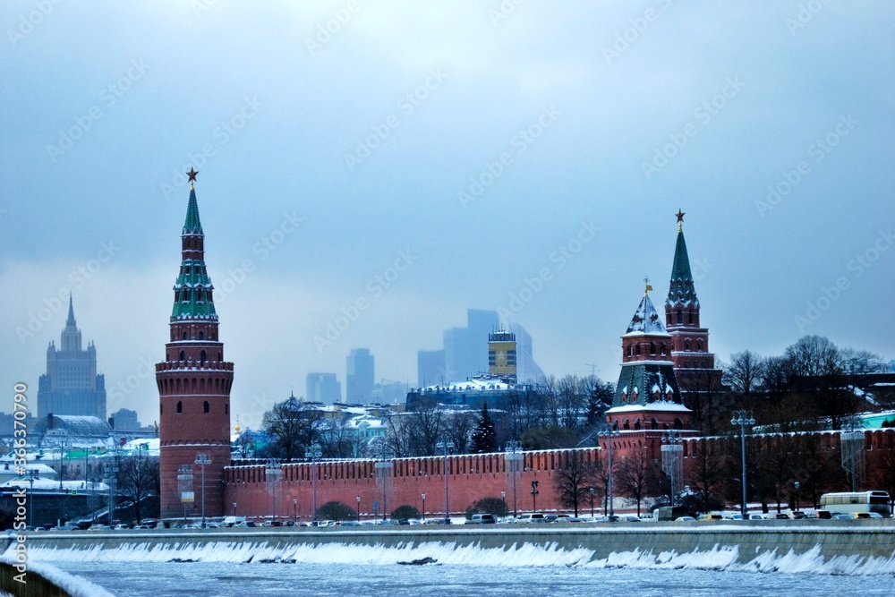 Fototapeta premium Moscow kremlin in winter time