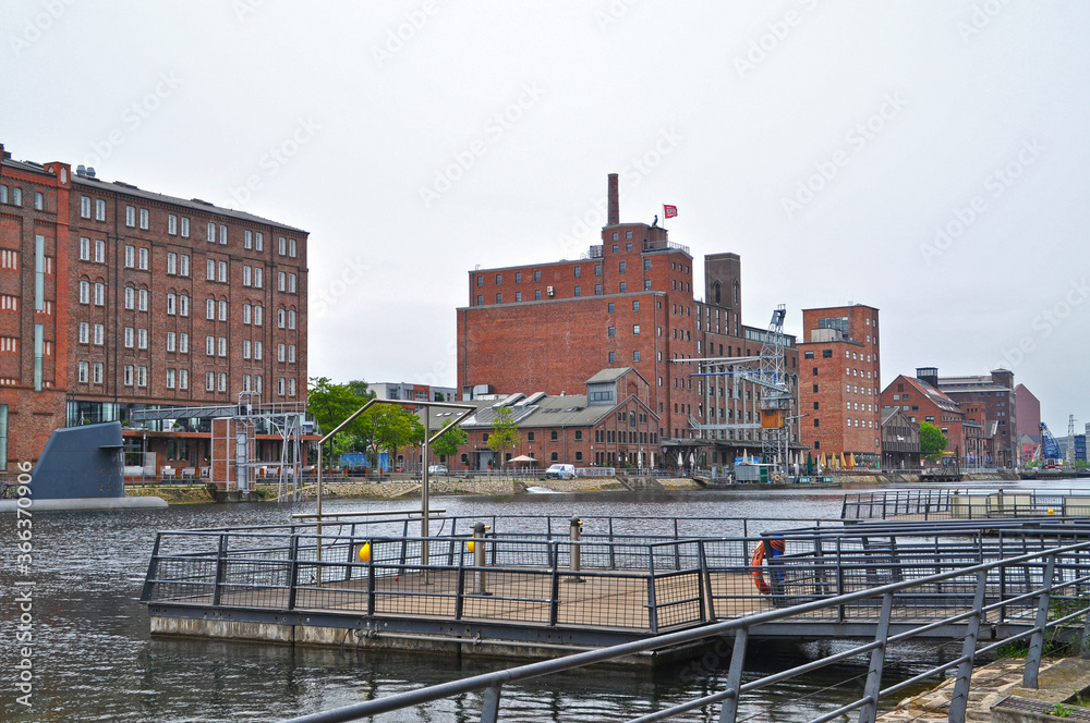 Old harbor in Duisburg, Germany