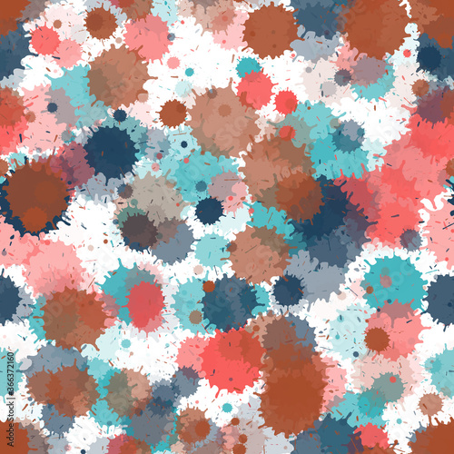 Paint transparent stains vector seamless wallpaper pattern. 
