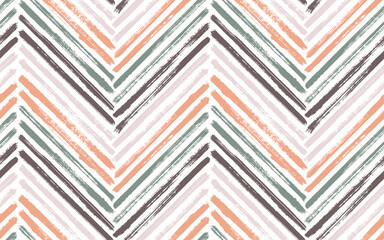 Papier peint photo Chevron patrons Motif chevron zigzag coups de pinceau  © SunwArt