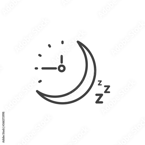 Sleep time clock icon. Countdown future day night time vector icon