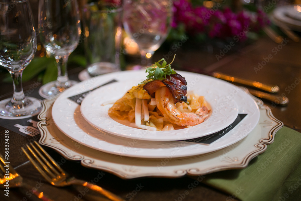 Shrimp and bacon entree