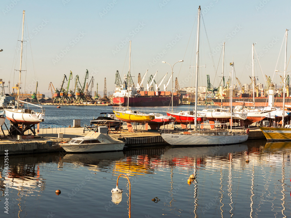 VARNA, BULGARIA - 18 November, 2015: Yacht club in the sea port of Varna. November 18, 2015 in Varna, Bulgaria