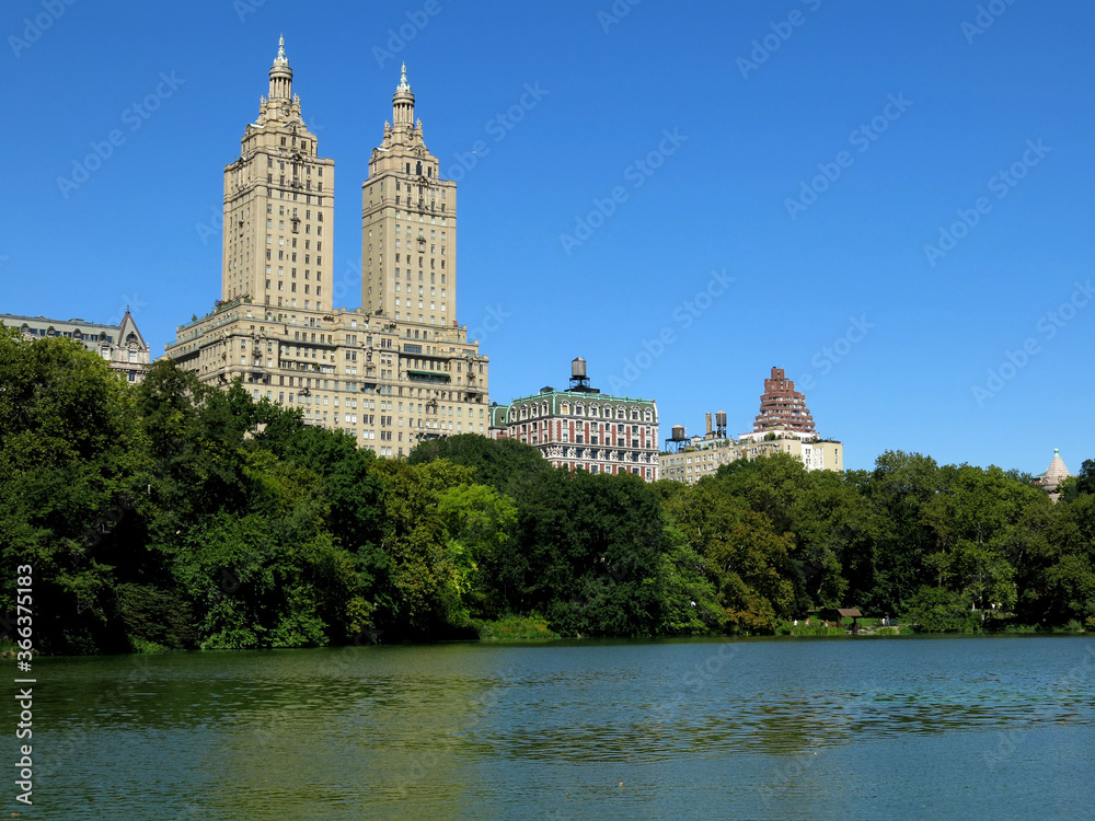 Central Park lake view.