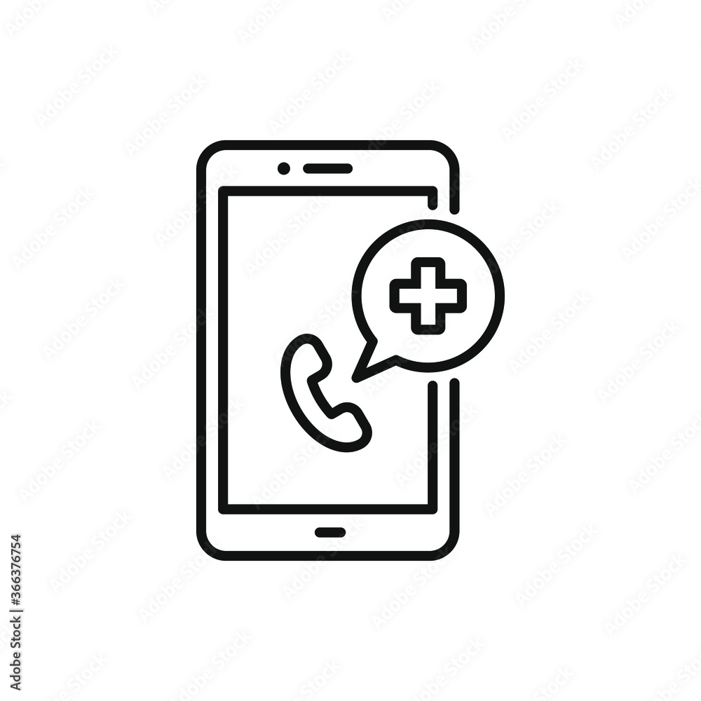 Call doctor icon design isolated on white background. Vector illustration Call doctor icon design isolated on white background. Vector illustration