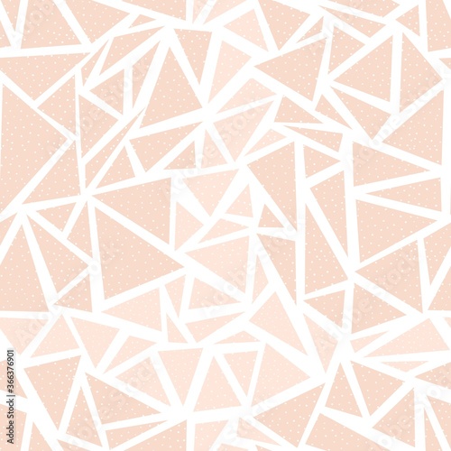 Triangle collage seamless background. Geometric pink and white abstract collage texture contemporary repeating pattern. Use for fabric, wallpaper, packaging, surface pattern design