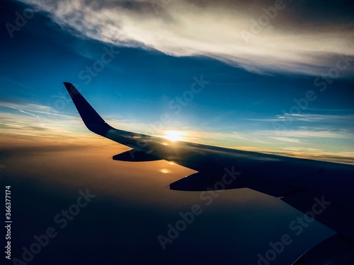 Clouds captured from the plane during the dawn in delhi