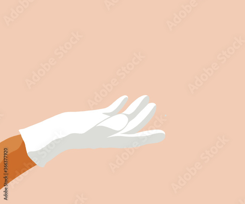 hands that stand out with gloves, vector illustration