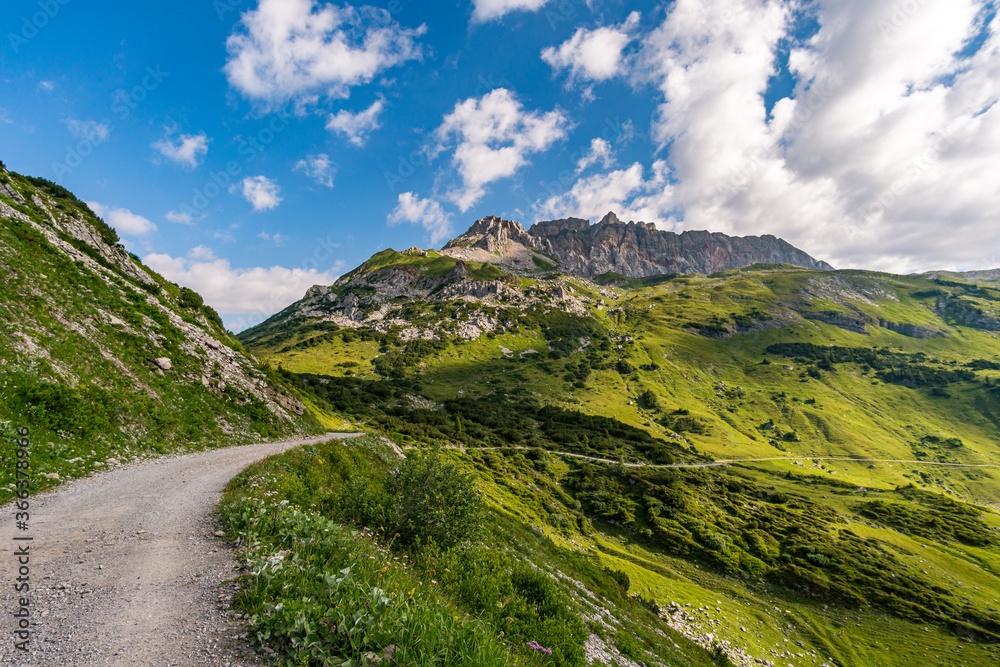 Fototapeta premium Fantastic hike in the Lechquellen Mountains in Vorarlberg Austria