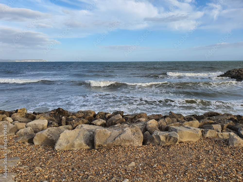 rocks and waves