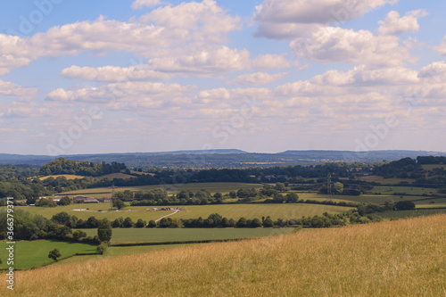 Countryside Summers View from a Hill Across Valley's 