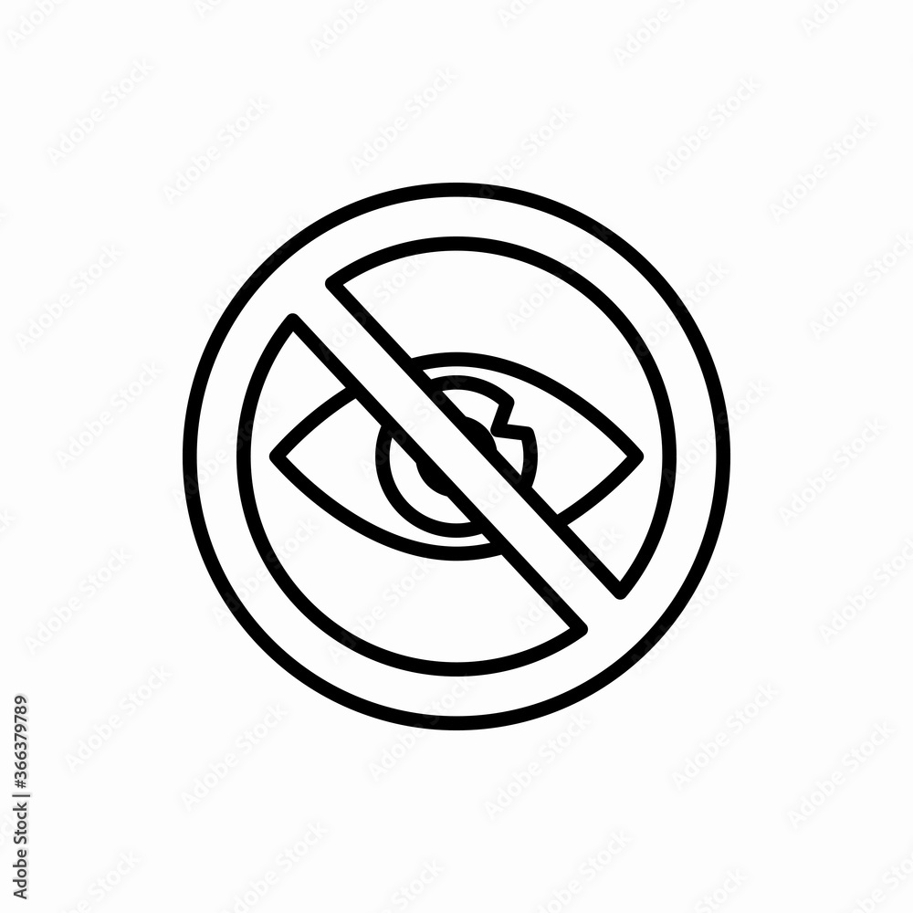 Outline no view icon.No view vector illustration. Symbol for web and mobile Outline no view icon.No view vector illustration. Symbol for web and mobile