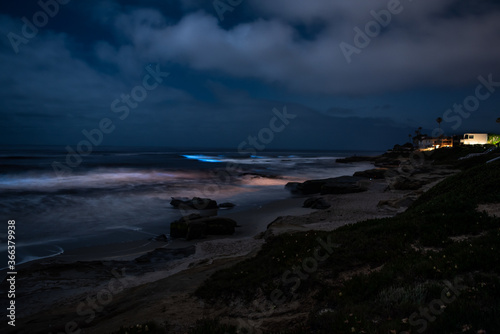 gloomy night at the beach