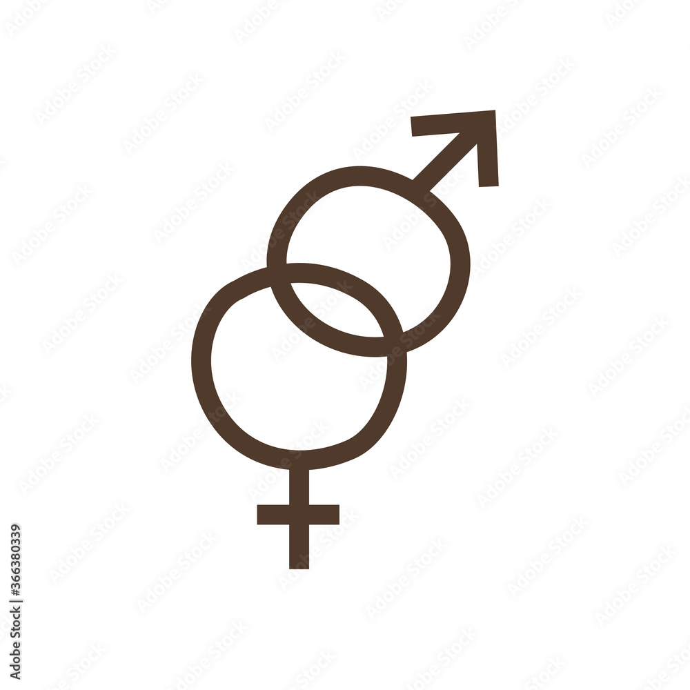 Simple linear icon of gender symbols Simple linear icon of gender symbols
