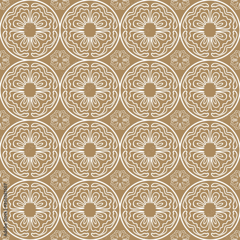 Fototapeta premium Wavy line within a circle pattern seamless repeat background