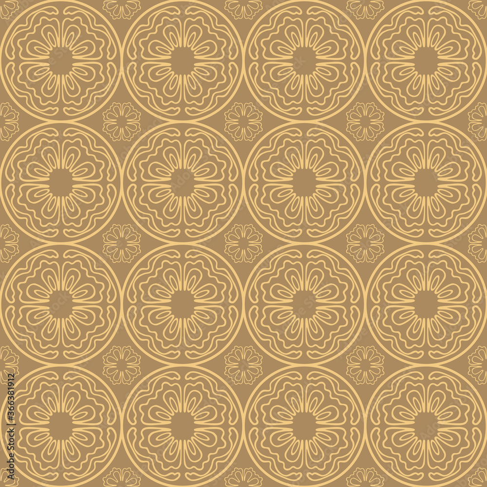 Wavy line within a circle pattern seamless repeat background Wavy line within a circle pattern seamless repeat background