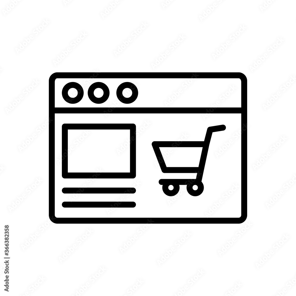 Browser, web site, shop icon. Simple line, outline vector elements of internet explorer icons for ui and ux, website or mobile application