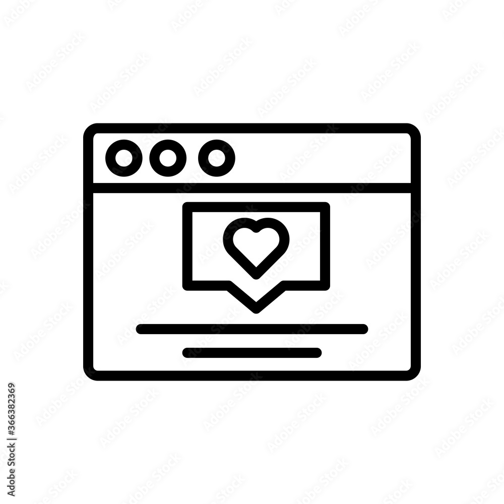 Browser, web site, heart, comment icon. Simple line, outline vector elements of internet explorer icons for ui and ux, website or mobile application Browser, web site, heart, comment icon. Simple line, outline vector elements of internet explorer icons for ui and ux, website or mobile application