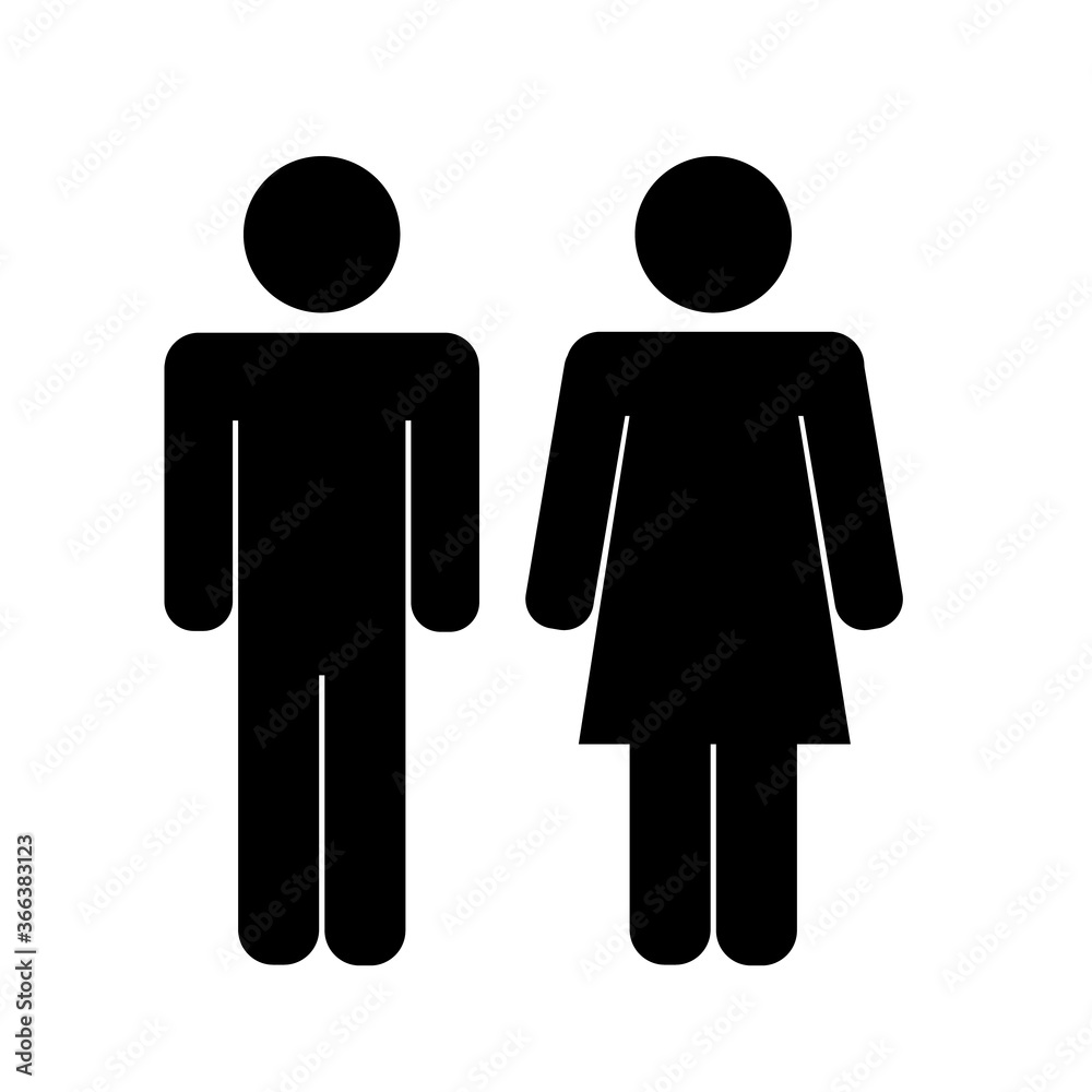Man and woman stick man vector icons Man and woman stick man vector icons