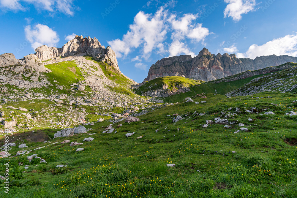 Obraz premium Fantastic hike in the Lechquellen Mountains in Vorarlberg Austria