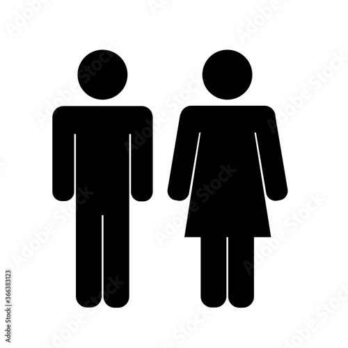 Man and woman stick man vector icons