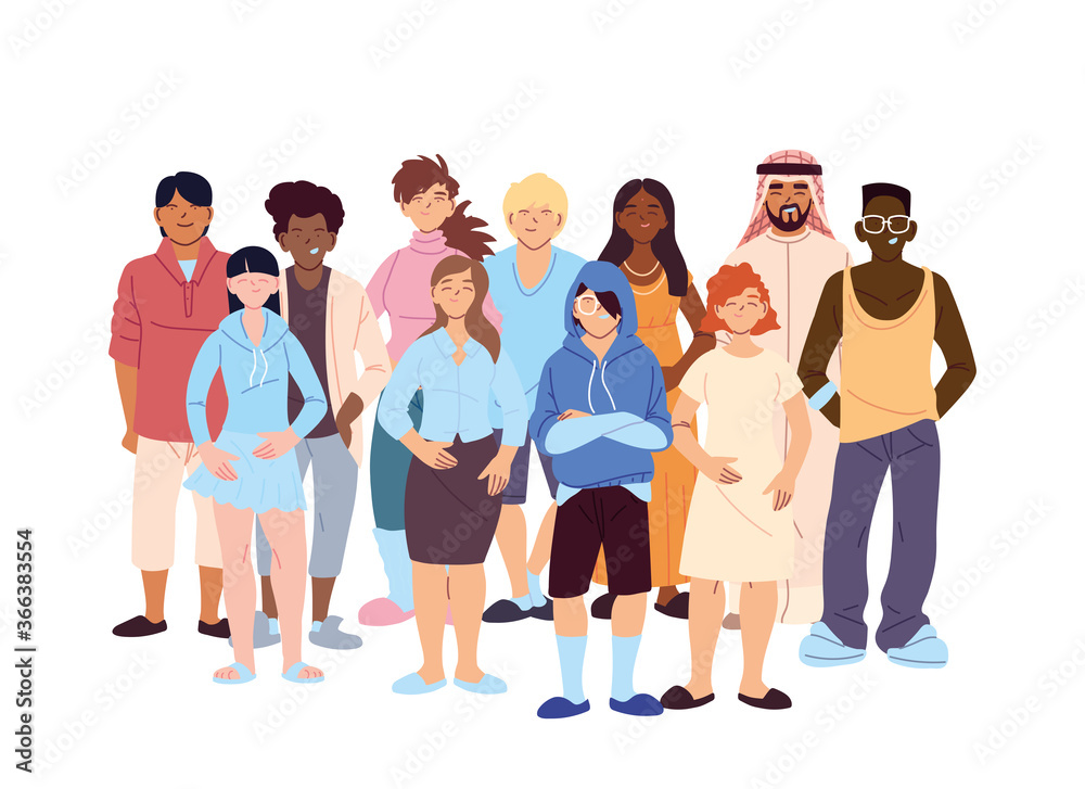 Fototapeta premium Women and men cartoons of cultural diversity vector design