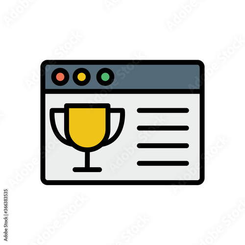 Browser, web site, winner cup icon. Simple color with outline vector elements of internet explorer icons for ui and ux, website or mobile application