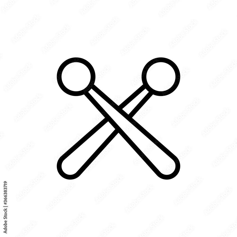 Drumstick icon. Simple line, outline vector elements of rock n roll icons for ui and ux, website or mobile application Drumstick icon. Simple line, outline vector elements of rock n roll icons for ui and ux, website or mobile application