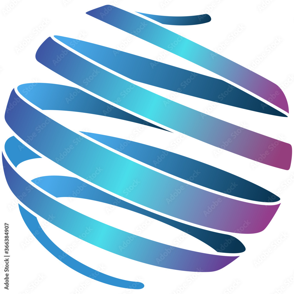 Ribbon wrapping around sphere Stock Vector Adobe Stock